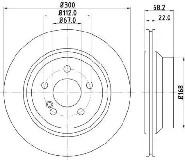 HELLA PRO HIGH CARBON DB гальмівний диск задн. (вентил.) (300*22) W211 02- HELLA PAGID 8DD 355 129791