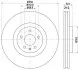 HELLA PRO HIGH CARBON AUDI диск гальмівний передній 356мм A4/A5/A6/Q5 08- HELLA PAGID 8DD 355 129371 (фото 1)