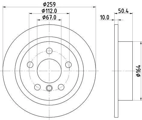 HELLA PRO MINI гальмівний диск MINI Cooper, MINI One, MINI Cooper SD HELLA PAGID 8DD 355 123491 (фото 1)