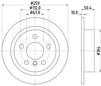 HELLA PRO MINI гальмівний диск MINI Cooper, MINI One, MINI Cooper SD HELLA PAGID 8DD 355 123491