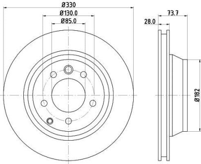 HELLA PRO VW диск гальмівний задн. Audi Q7,Touareg, PORSCHE Cayenne HELLA PAGID 8DD 355 109-821
