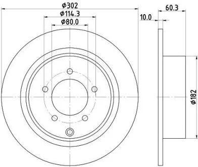 HELLA MITSUBISHI гальмівний диск задн.ASX,Outlander II 1.6/2.4 07- HELLA PAGID 8DD 355 115491