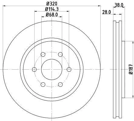 HELLA PRO NISSAN диск гальмівний передн. Navara, Pathfinder (17) HELLA PAGID 8DD 355 119001 (фото 1)