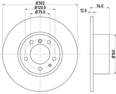 HELLA PRO HIGH CARBON BMW диск гальмівний передн.5-serie E34 88- HELLA PAGID 8DD 355 127021 (фото 1)