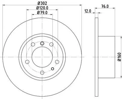 HELLA PRO HIGH CARBON BMW диск гальмівний передн.5-serie E34 88- HELLA PAGID 8DD 355 127021