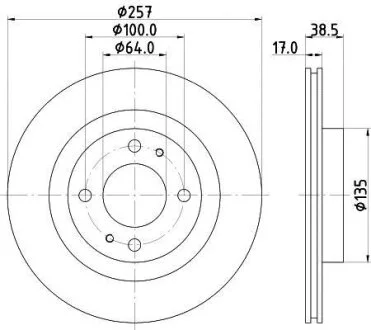 HELLA CITROEN диск гальмівний передн. C-ZERO C-Zero, MITSUBISHI HELLA PAGID 8DD 355 125241