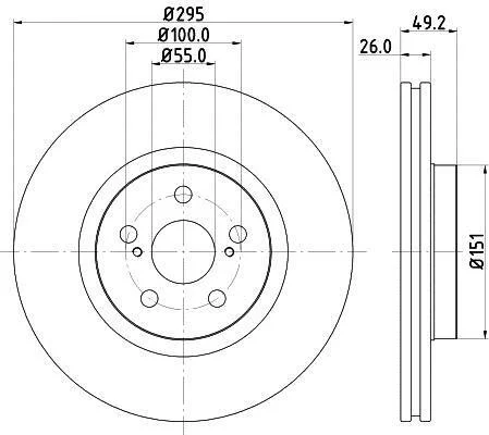 HELLA PRO TOYOTA гальмівний диск передн. Avensis 2.0d/2.4i 03- HELLA PAGID 8DD 355 111651 (фото 1)