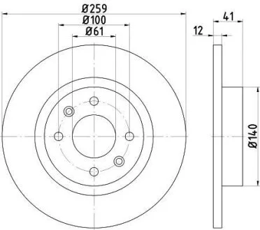 HELLA RENAULT диск гальмівний передній Logan,Sandero 04-,Smart HELLA PAGID 8DD 355 115271