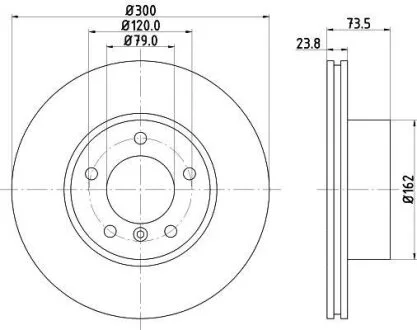 HELLA PRO BMW гальмівний диск передн. E81/87/90/91/92 (300*24) HELLA PAGID 8DD 355 111921