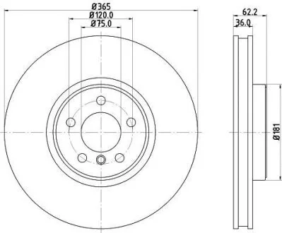 HELLA PRO HIGH CARBON BMW диск гальм. передній X5 E70, X6 E71 HELLA PAGID 8DD 355 129311