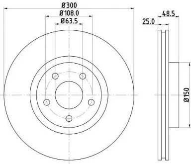 HELLA PRO FORD гальмівний диск передн. C-MAX, C-MAX II, VOLVO HELLA PAGID 8DD 355 112191