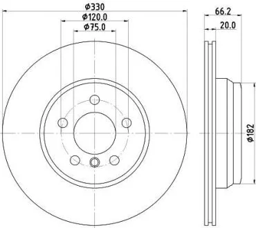 HELLA PRO HIGH CARBON BMW диск гальмівний задн. 3/F30, 4/F33 HELLA PAGID 8DD 355 129641