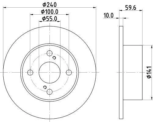 HELLA TOYOTA гальмівний диск задн. COROLLA 1.4, 1.6, 1.9 99- HELLA PAGID 8DD 355 111711 (фото 1)