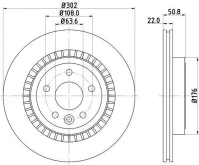 HELLA PRO HIGH CARBON VOLVO диск гальмівний задн. XC60 08- HELLA PAGID 8DD 355 129151