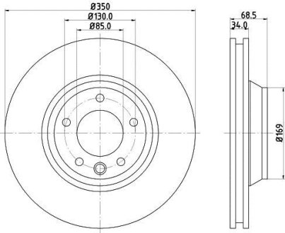HELLA AUDI диск гальм. пер прав Q7 06- VW Touareg 5.0 TDI HELLA PAGID 8DD 355 109-781