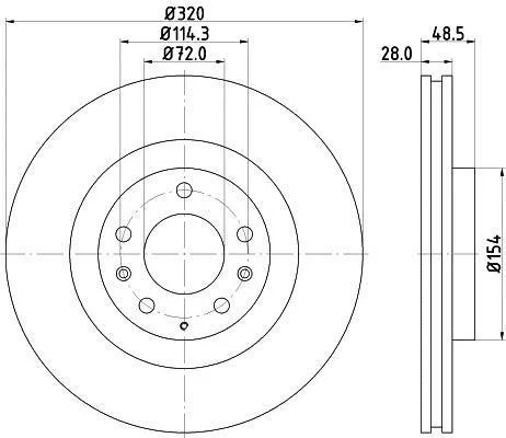HELLA PRO MAZDA гальмівний диск передн. Mazda CX-7/9 07- HELLA PAGID 8DD 355 118201 (фото 1)