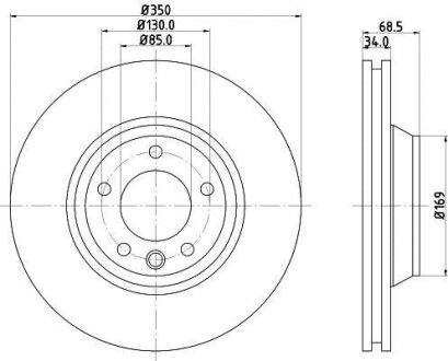 HELLA AUDI диск гальм. пер лів. Q7 06- VW Touareg 5.0TDI HELLA PAGID 8DD 355 109-761