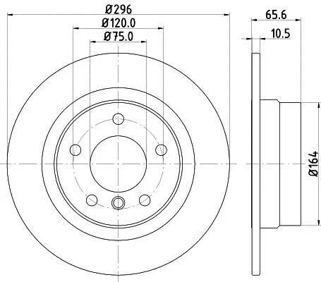 HELLA PRO BMW диск гальмівний задн. 1 E81/87, 3 E90 03- HELLA PAGID 8DD 355 111301 (фото 1)