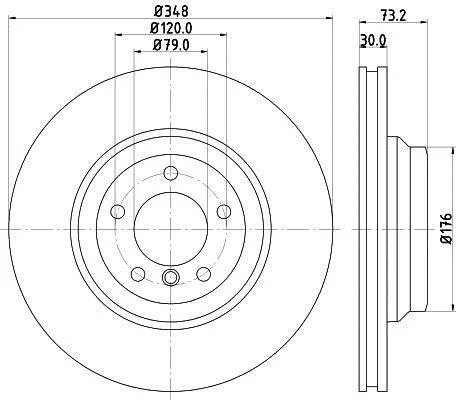HELLA PRO BMW диск гальмівний передн. 3 E90, X1 E84 04- HELLA PAGID 8DD 355 113531 (фото 1)