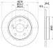 HELLA TOYOTA диск гальмівний задній 270*9,9 Auris 07-. HELLA PAGID 8DD 355 118971 (фото 1)