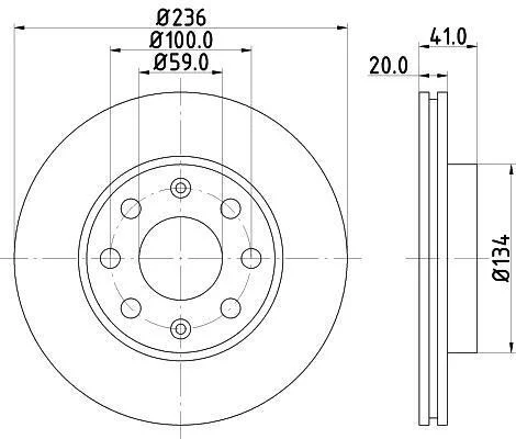 HELLA CHEVROLET диск гальмівний передн.Aveo,Spark 02- HELLA PAGID 8DD 355 111341 (фото 1)