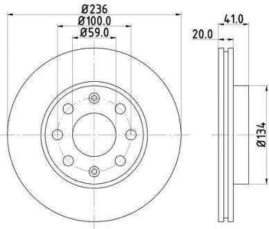 HELLA CHEVROLET диск гальмівний передн.Aveo,Spark 02- HELLA PAGID 8DD 355 111341