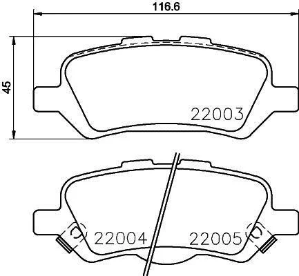 HELLA TOYOTA гальмівні колодки задн.Venza 2.7/3.5 08- HELLA PAGID 8DB 355 023051 (фото 1)