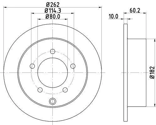 HELLA PRO MITSUBISHI гальмівний диск задн.Lancer 08- HELLA PAGID 8DD 355 119181 (фото 1)