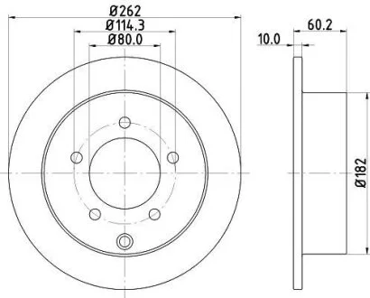 HELLA PRO MITSUBISHI гальмівний диск задн.Lancer 08- HELLA PAGID 8DD 355 119181