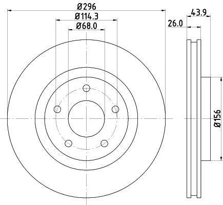 HELLA NISSAN диск гальмівний передн.X-Trail,Qashqai HELLA PAGID 8DD 355 114601 (фото 1)