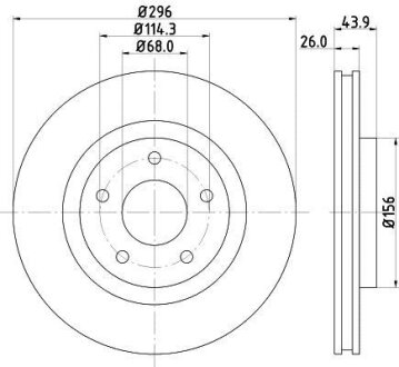 HELLA NISSAN диск гальмівний передн.X-Trail,Qashqai HELLA PAGID 8DD 355 114601