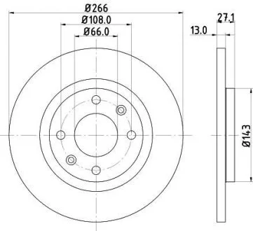 HELLA PRO PEUGEOT диск гальмівний перед. Partner 96- HELLA PAGID 8DD 355 105751