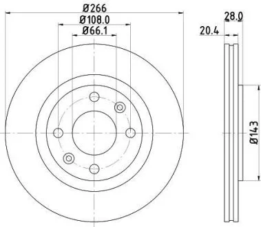 HELLA Citroen диск гальмівний передн. Berlingo 96-02 HELLA PAGID 8DD 355 102051