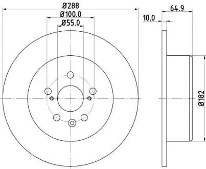 HELLA PRO TOYOTA диск гальмівний задн. Avensis 99- HELLA PAGID 8DD 355 111701
