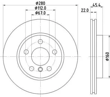 HELLA PRO MINI диск гальмівний передній BMW 2/F45 HELLA PAGID 8DD 355 123481