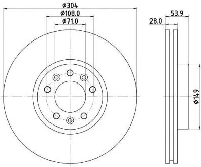HELLA PRO CITROEN диск гальм. передн. JUMPY 18- HELLA PAGID 8DD 355 125411