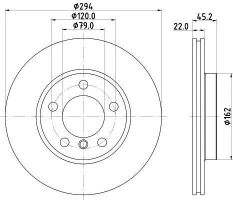 HELLA BMW диск гальм. передній MINI 1,6-2,0 10- HELLA PAGID 8DD 355 122931 (фото 1)