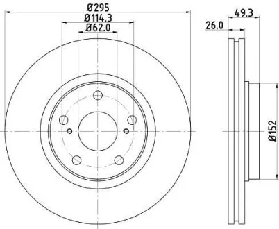 HELLA TOYOTA гальмівний диск передн.Avensis 08- HELLA PAGID 8DD 355 114281