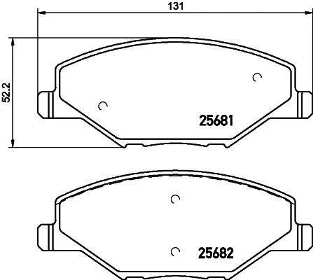 Комплект гальмівних накладок, дискове гальмо HELLA PAGID 8DB 355 020521 (фото 1)