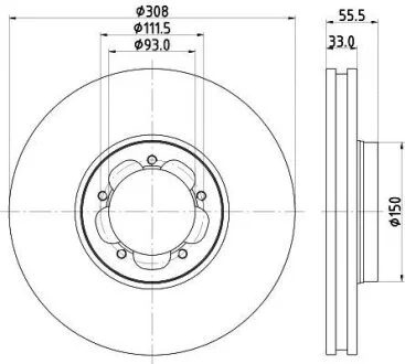 HELLA PRO FORD диск гальм. передн. TRANSIT 15- HELLA PAGID 8DD 355 123131
