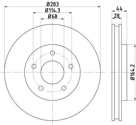 HELLA PRO NISSAN диск гальм. передн. LEAF 10- HELLA PAGID 8DD 355 125071 (фото 1)