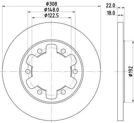 HELLA PRO FORD диск гальм. задн. TRANSIT 15- HELLA PAGID 8DD 355 122831 (фото 1)