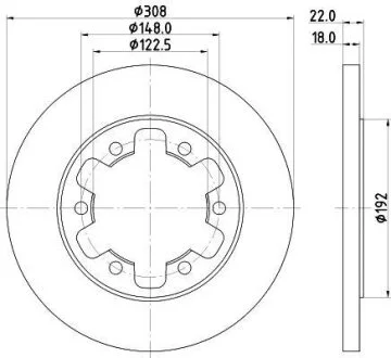 HELLA PRO FORD диск гальм. задн. TRANSIT 15- HELLA PAGID 8DD 355 122831