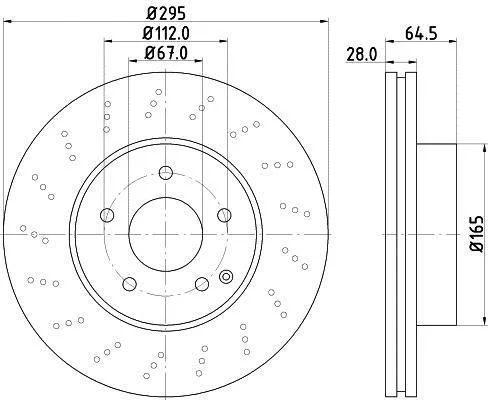 HELLA PRO DB гальмівний диск передн.W204 07- HELLA PAGID 8DD 355 114391 (фото 1)