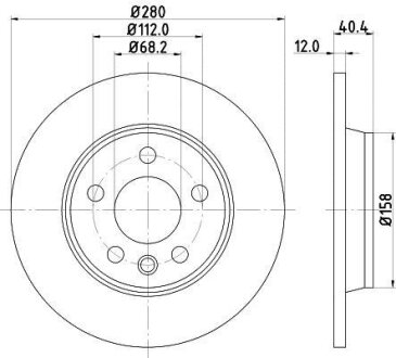HELLA PRO VW гальмівний диск заднії T4 1/96- HELLA PAGID 8DD 355 105-611