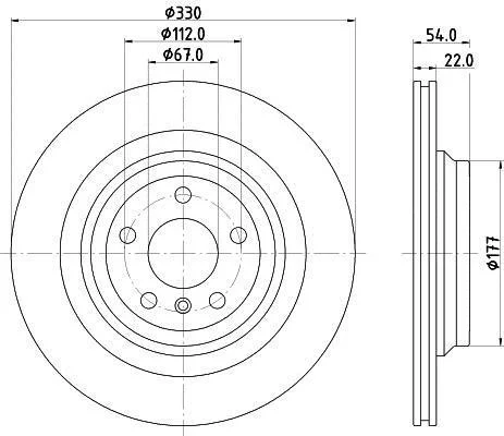 HELLA DB диск гальмівний задн.GLE W166 11- HELLA PAGID 8DD 355 122561 (фото 1)