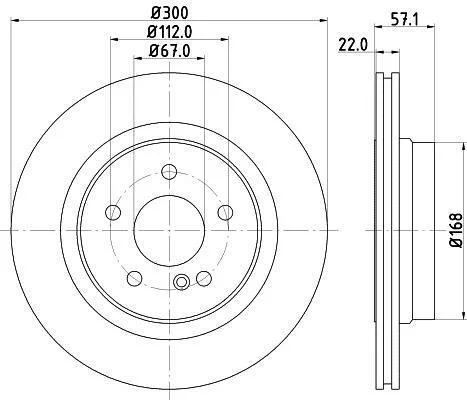 HELLA PRO DB диск гальмівний задн. W204 HELLA PAGID 8DD 355 118941 (фото 1)