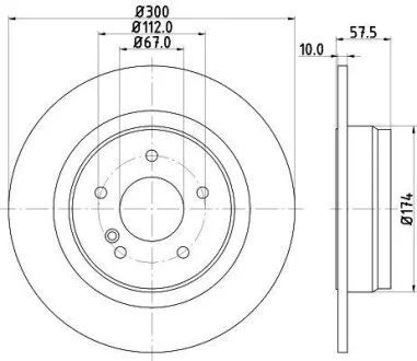 HELLA PRO DB диск гальмівний задн. W204 HELLA PAGID 8DD 355 114211