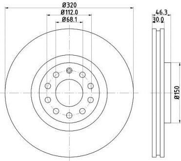 HELLA AUDI гальмівний диск передн.A4,A6 HELLA PAGID 8DD 355 107-631