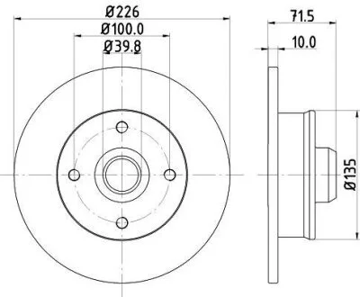 HELLA VW диск гальмівний задній SEAT HELLA PAGID 8DD 355 101661